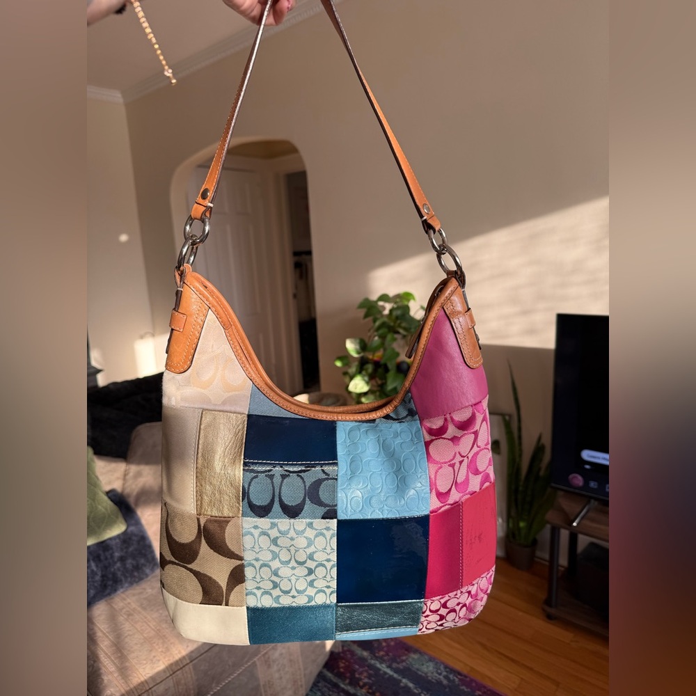 ** SOLD ** Coach Colorful Patchwork y2k Shoulder Bag